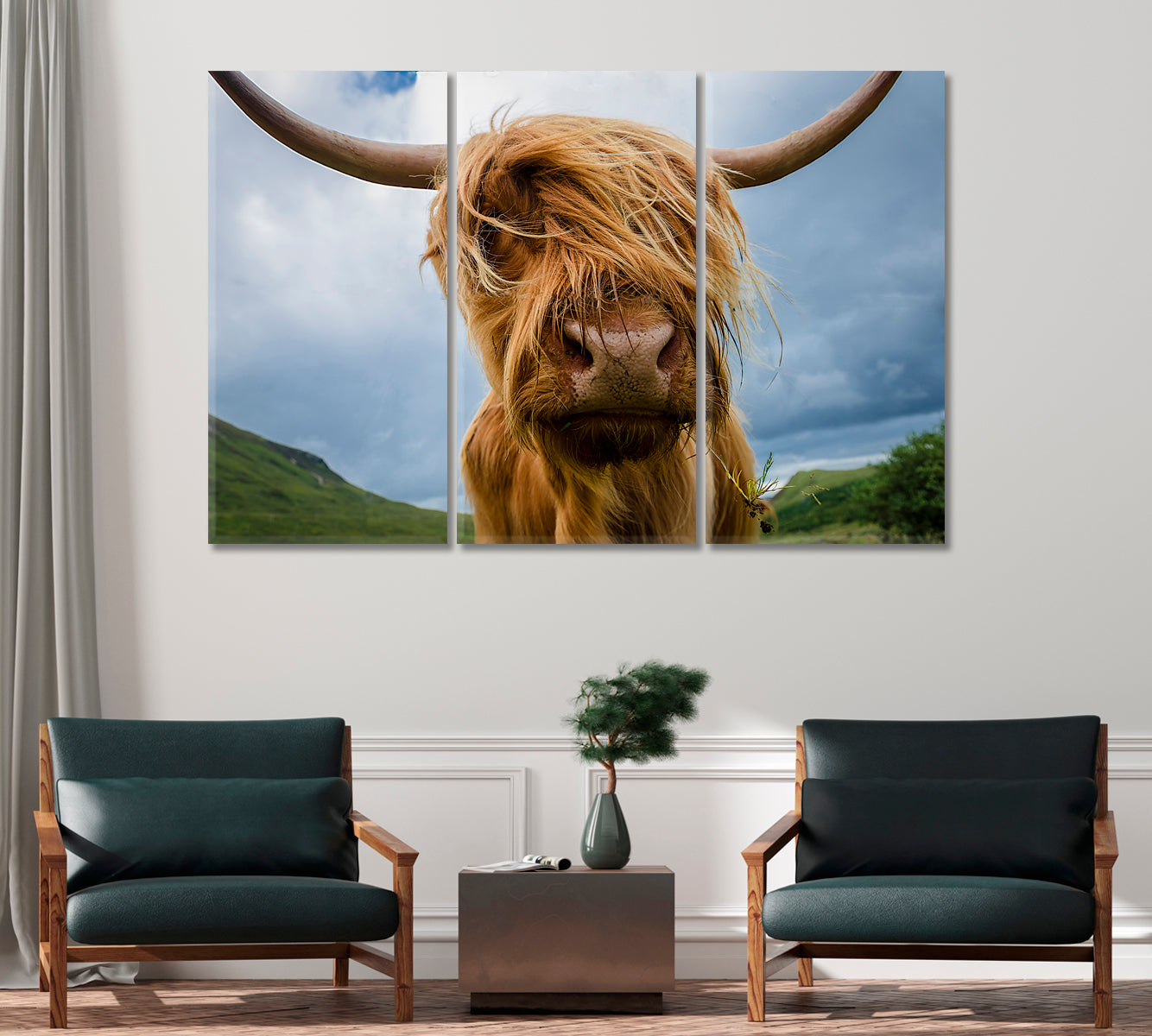 Beautiful Highland Cow Canvas Home Decor-Canvas Print-CetArt-1 Panel-24x16 inches-CetArt