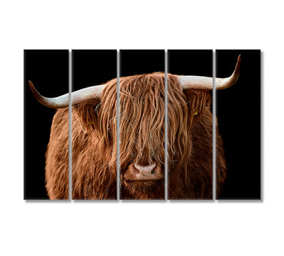 Highland Cattle Canvas Wall Art Decor-Canvas Print-CetArt-5 Panels-36x24 inches-CetArt