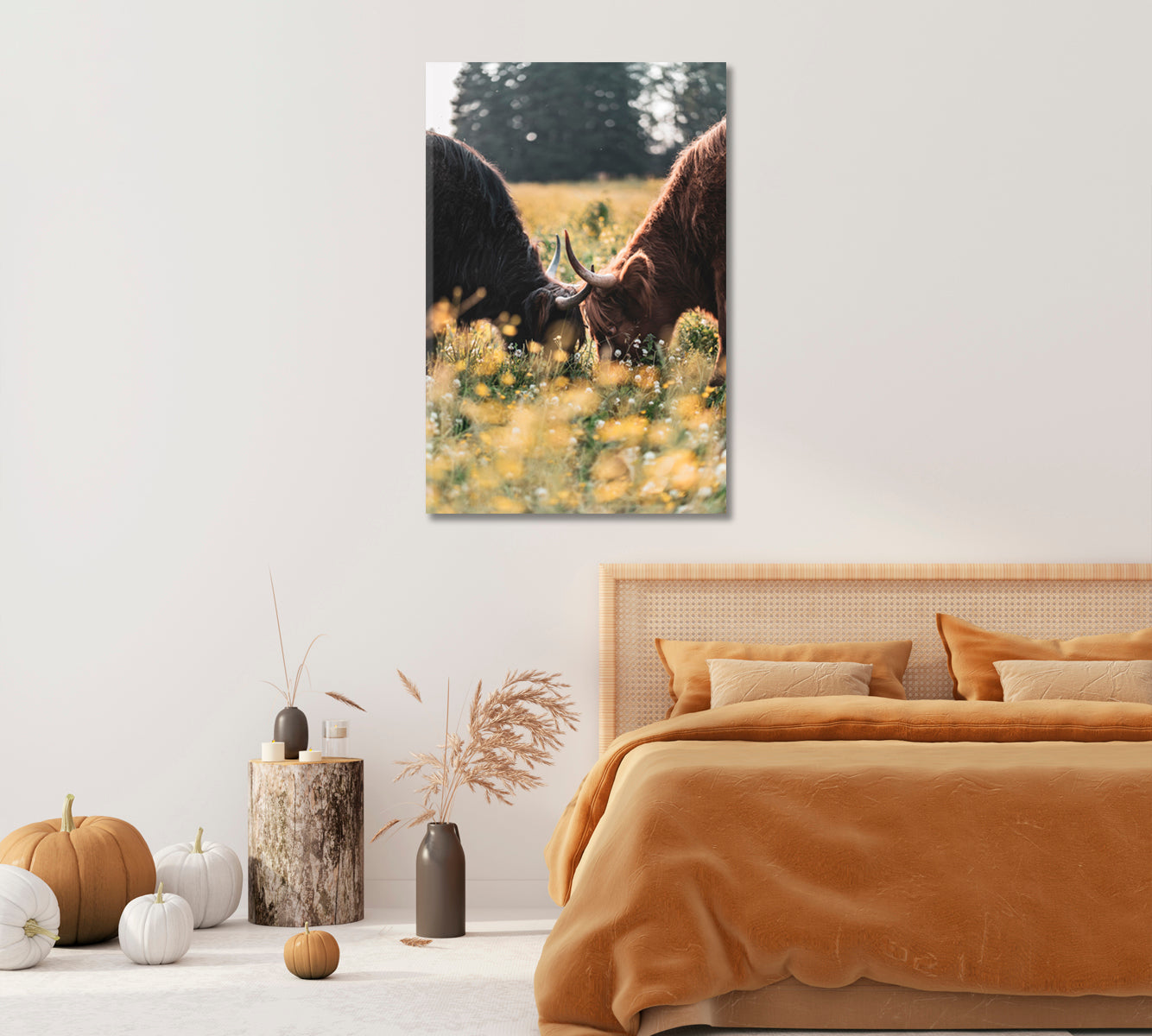 Highland Cows Canvas Print-Canvas Print-CetArt-1 panel-16x24 inches-CetArt