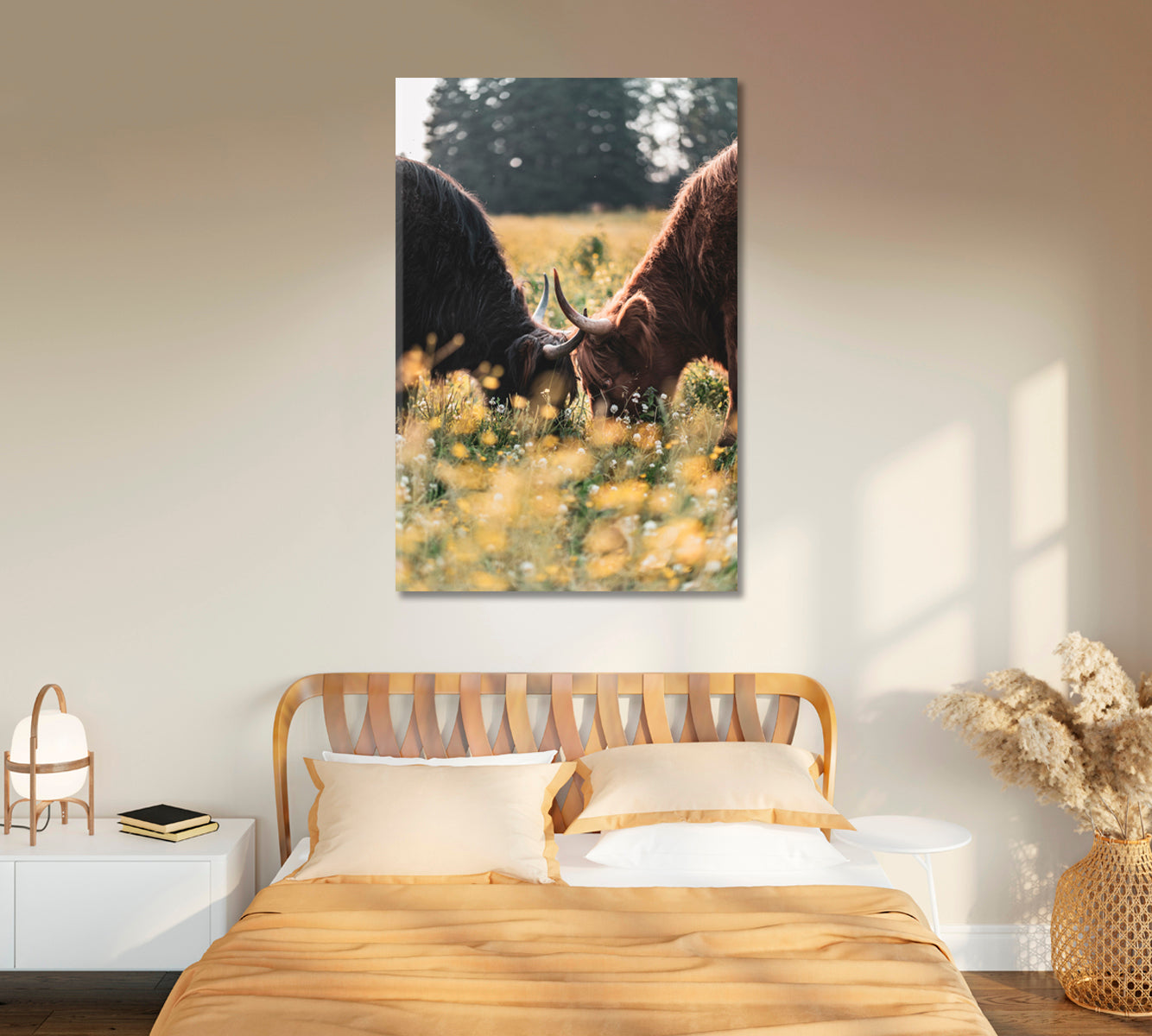 Highland Cows Canvas Print-Canvas Print-CetArt-1 panel-16x24 inches-CetArt