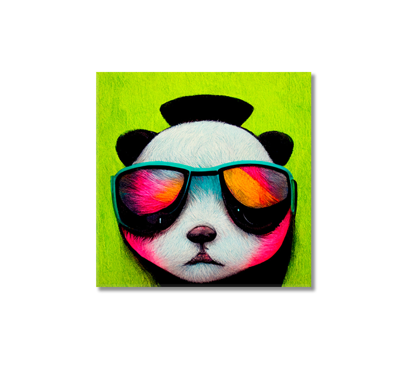 Hipster Panda in Sunglasses Art Print-Canvas Print-CetArt-1 panel-12x12 inches-CetArt