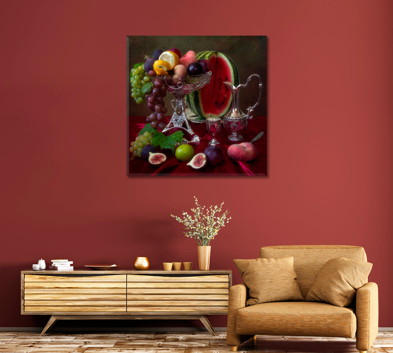 Fruits Still Life Art Home Decor-Canvas Print-CetArt-1 panel-12x12 inches-CetArt