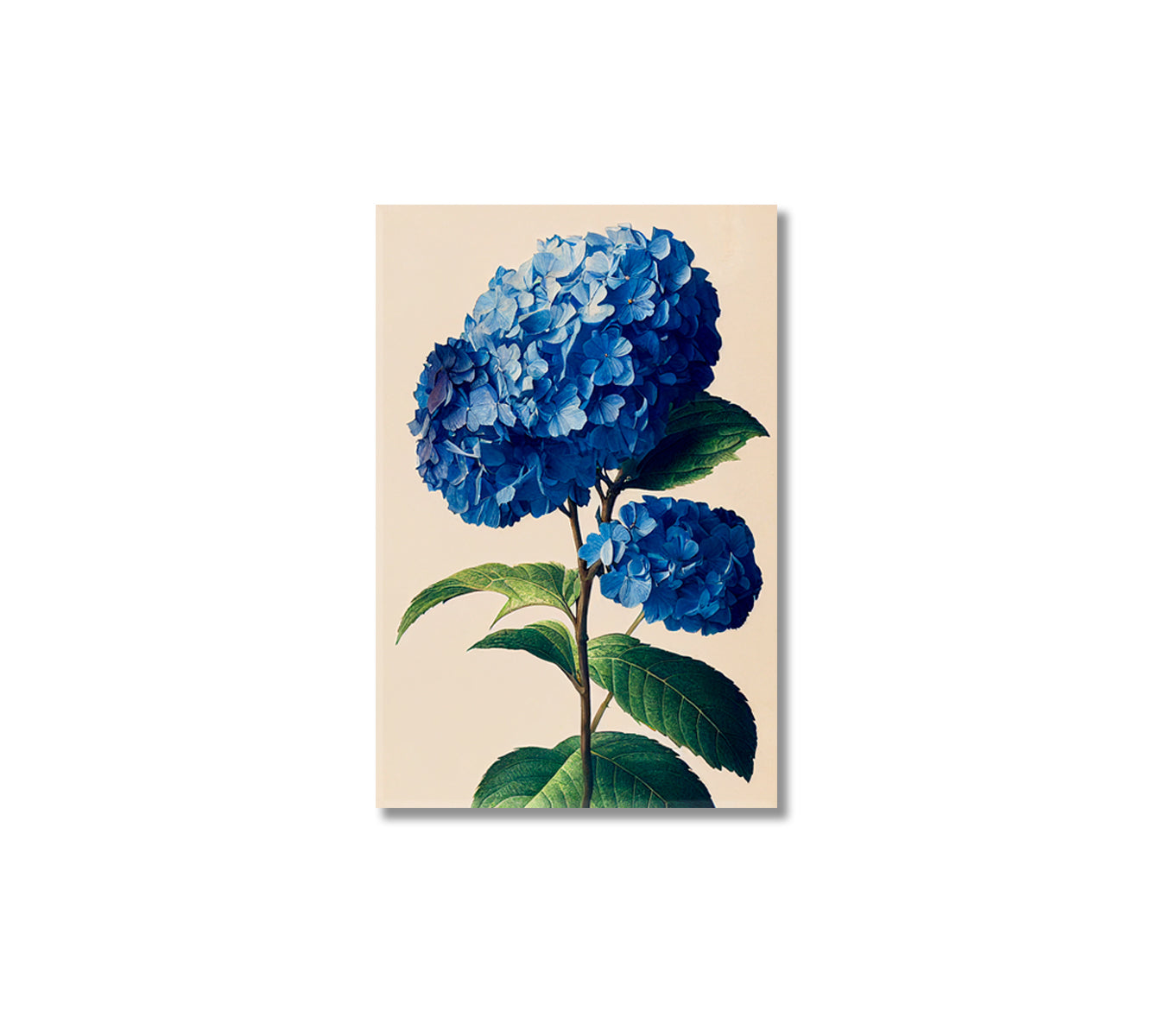 Blue Hydrangea Flower Frame Wall Art-Canvas Print-CetArt-1 panel-16x24 inches-CetArt