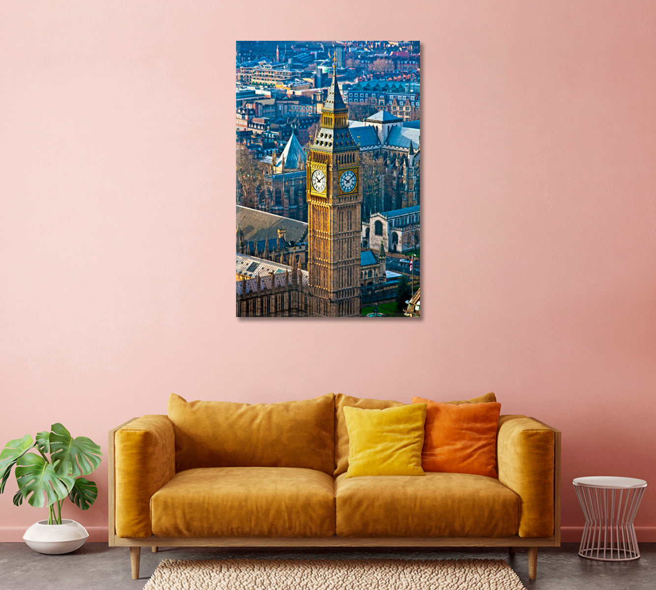 Big Ben Clock Tower Wall Art-Canvas Print-CetArt-1 panel-16x24 inches-CetArt