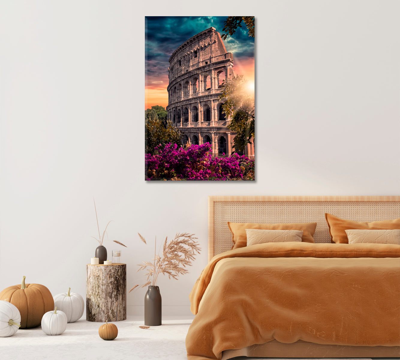 Rome Colosseum Italy Giclee Art Decor-Canvas Print-CetArt-1 panel-16x24 inches-CetArt