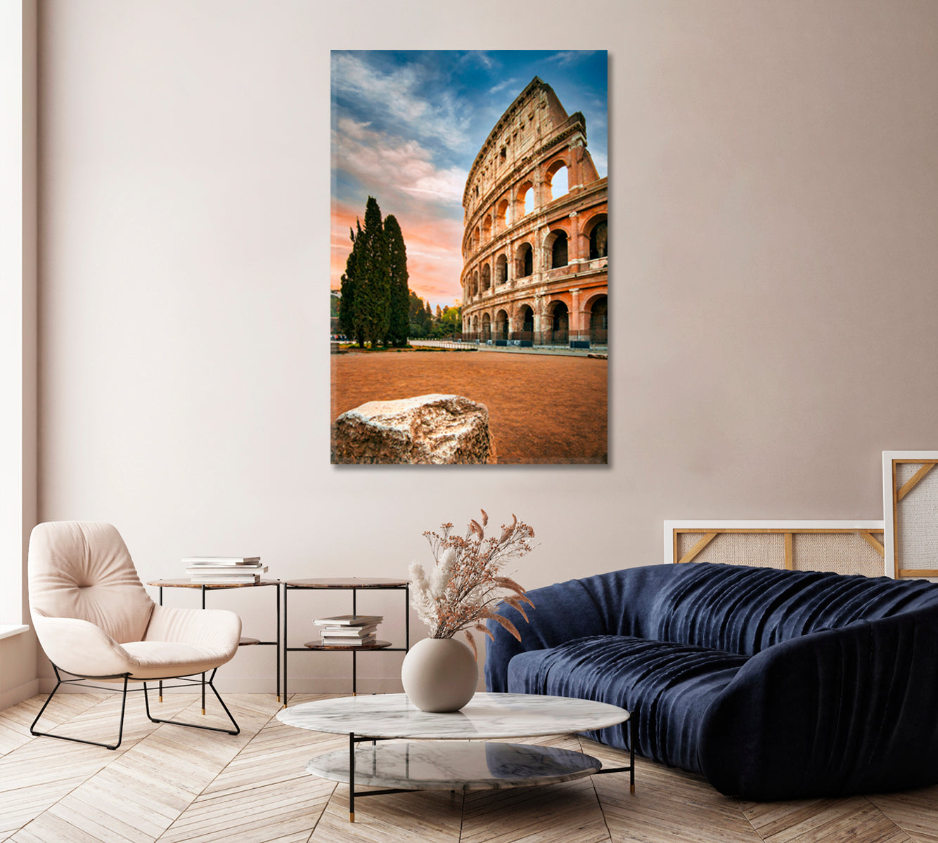 Colosseum in Rome Print Wall Art-Canvas Print-CetArt-1 panel-16x24 inches-CetArt