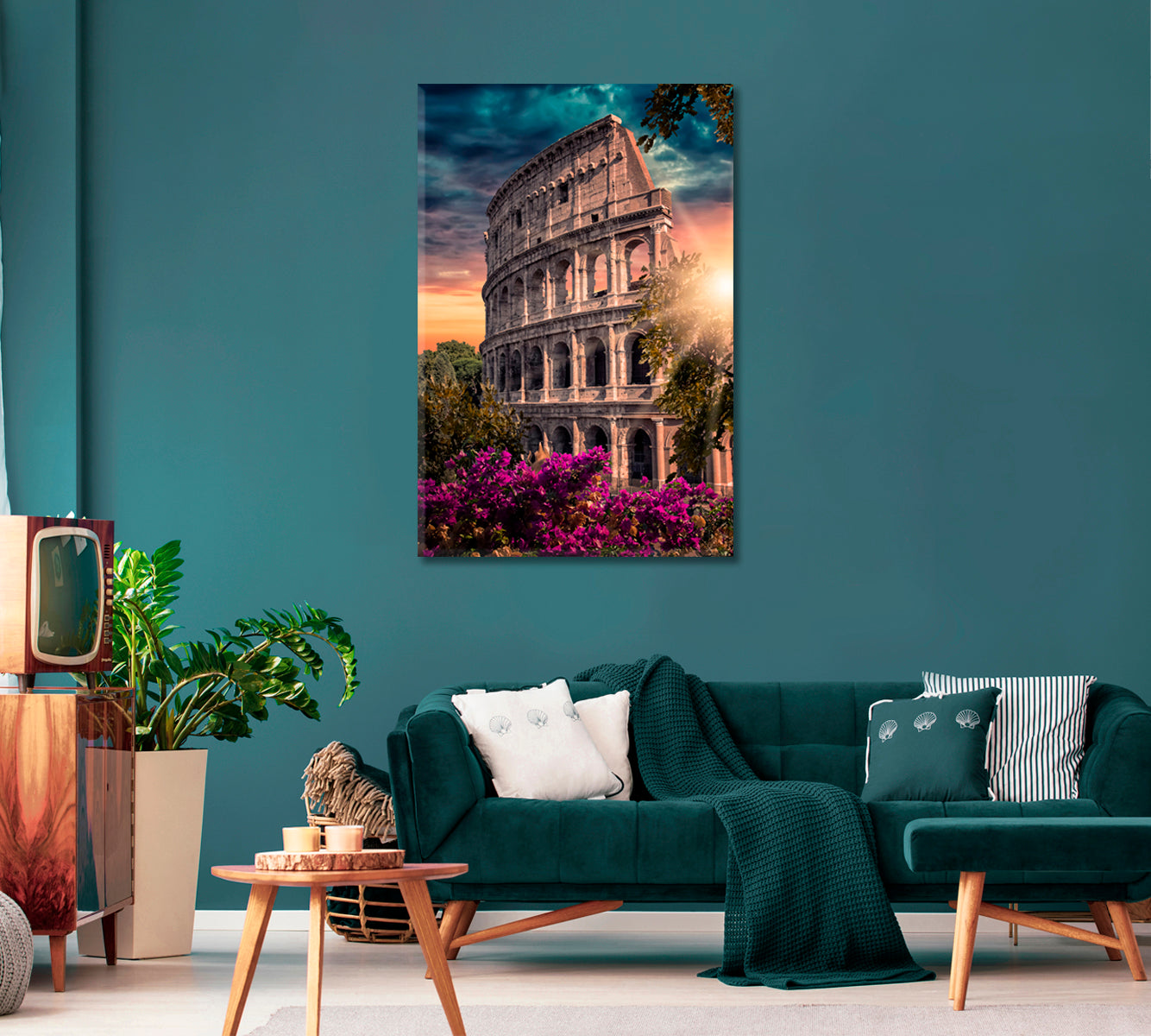 Rome Colosseum Italy Giclee Art Decor-Canvas Print-CetArt-1 panel-16x24 inches-CetArt