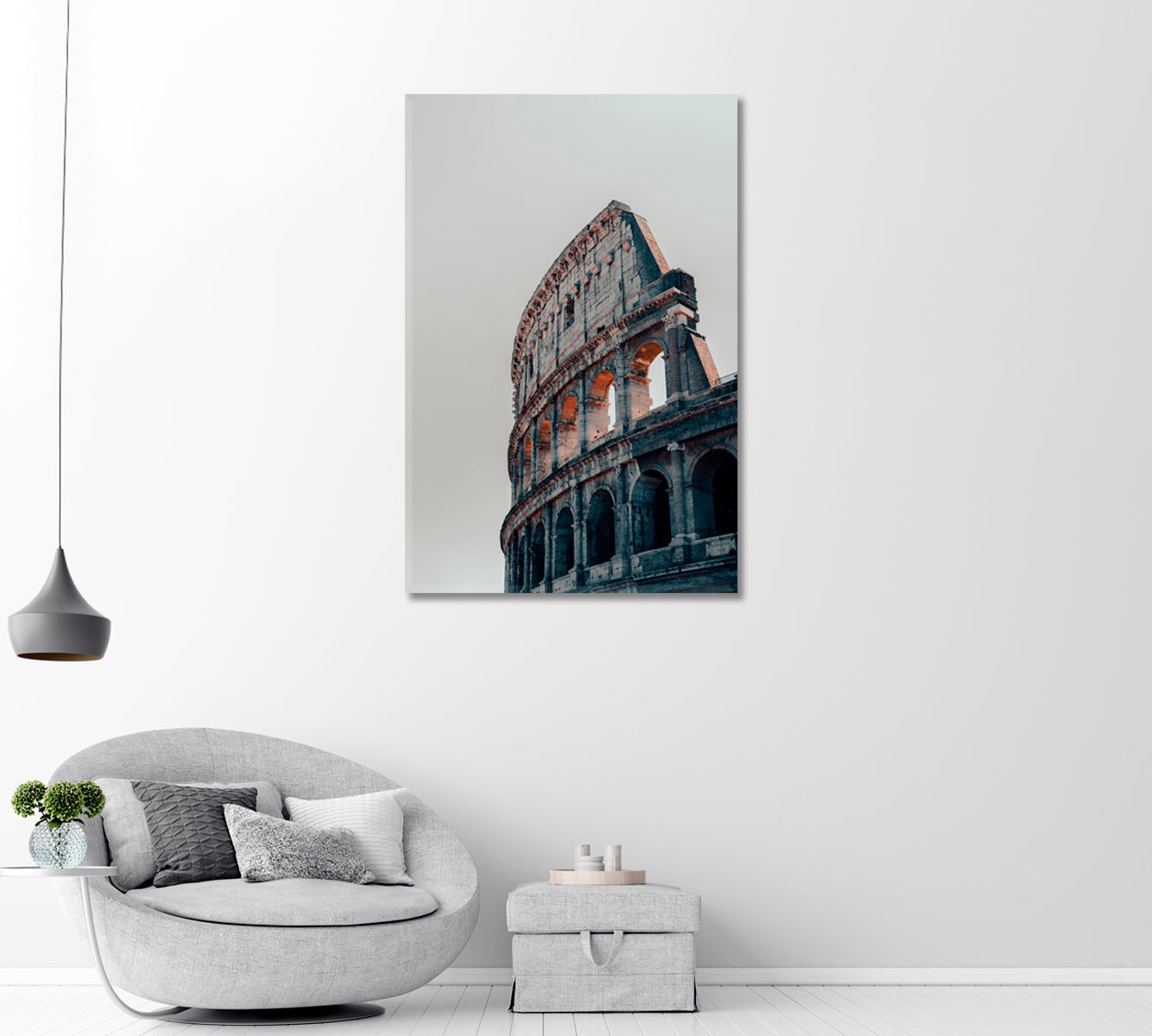 Rome Colosseum Wall Canvas Art Print-Canvas Print-CetArt-1 panel-16x24 inches-CetArt