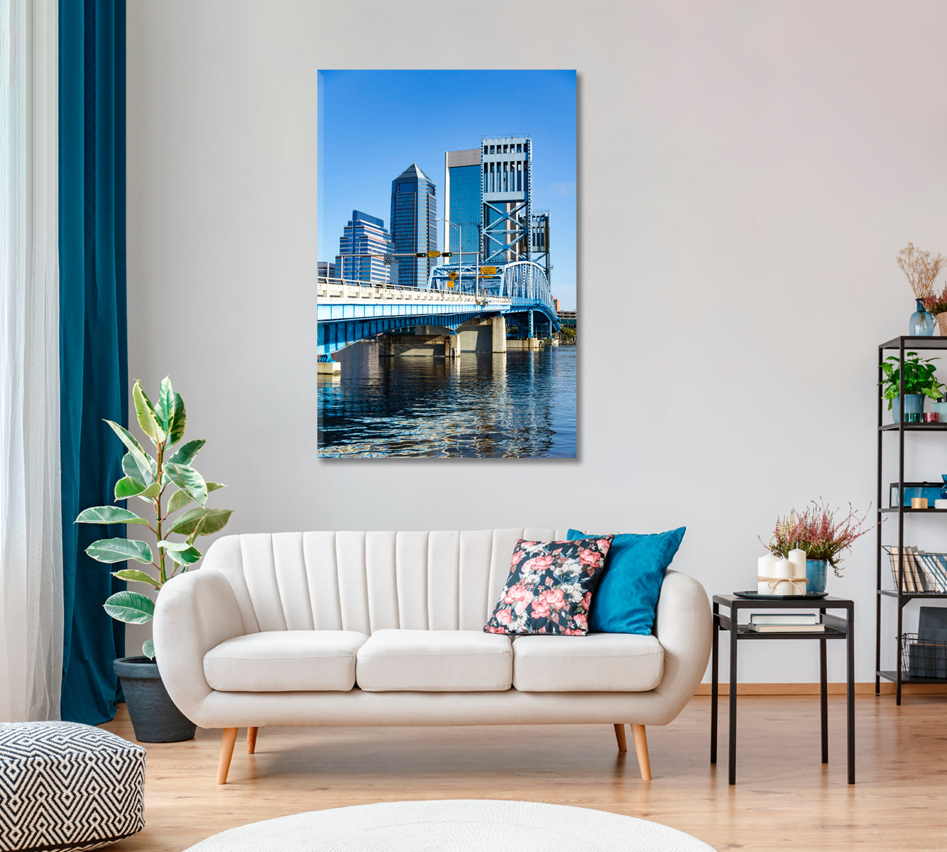 Jacksonville Florida Modern Wall Art-Canvas Print-CetArt-1 panel-16x24 inches-CetArt