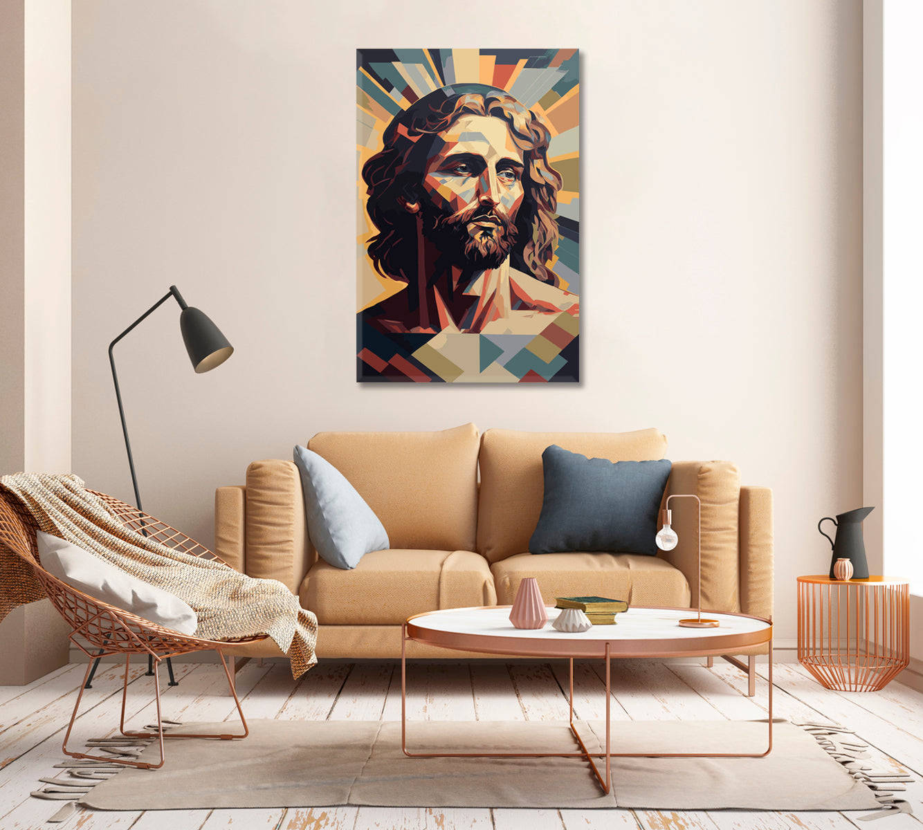 Jesus Christ Canvas Interior Design-Canvas Print-CetArt-1 panel-16x24 inches-CetArt