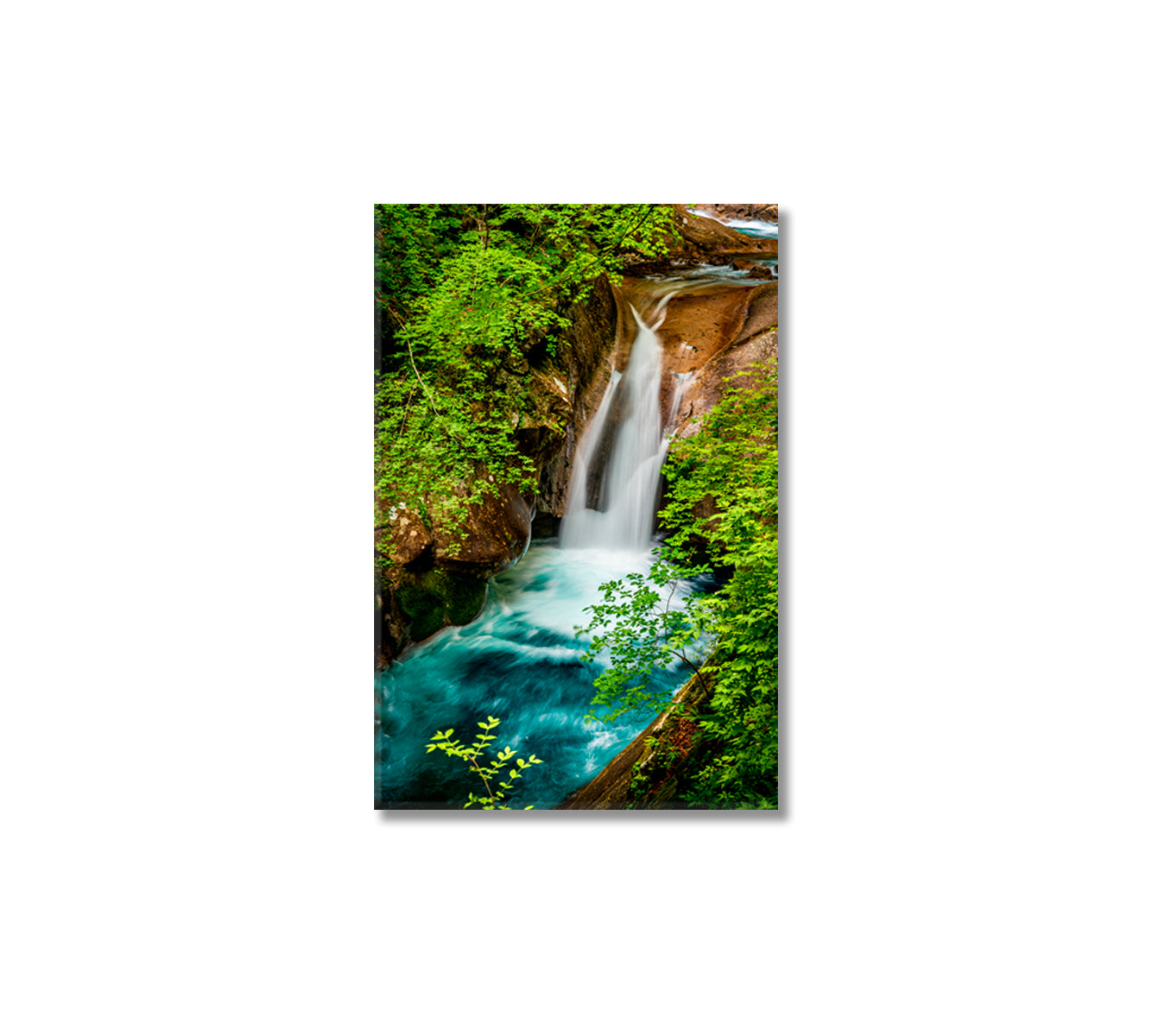 Jungle Waterfall Canvas Wall Art-Canvas Print-CetArt-1 panel-16x24 inches-CetArt