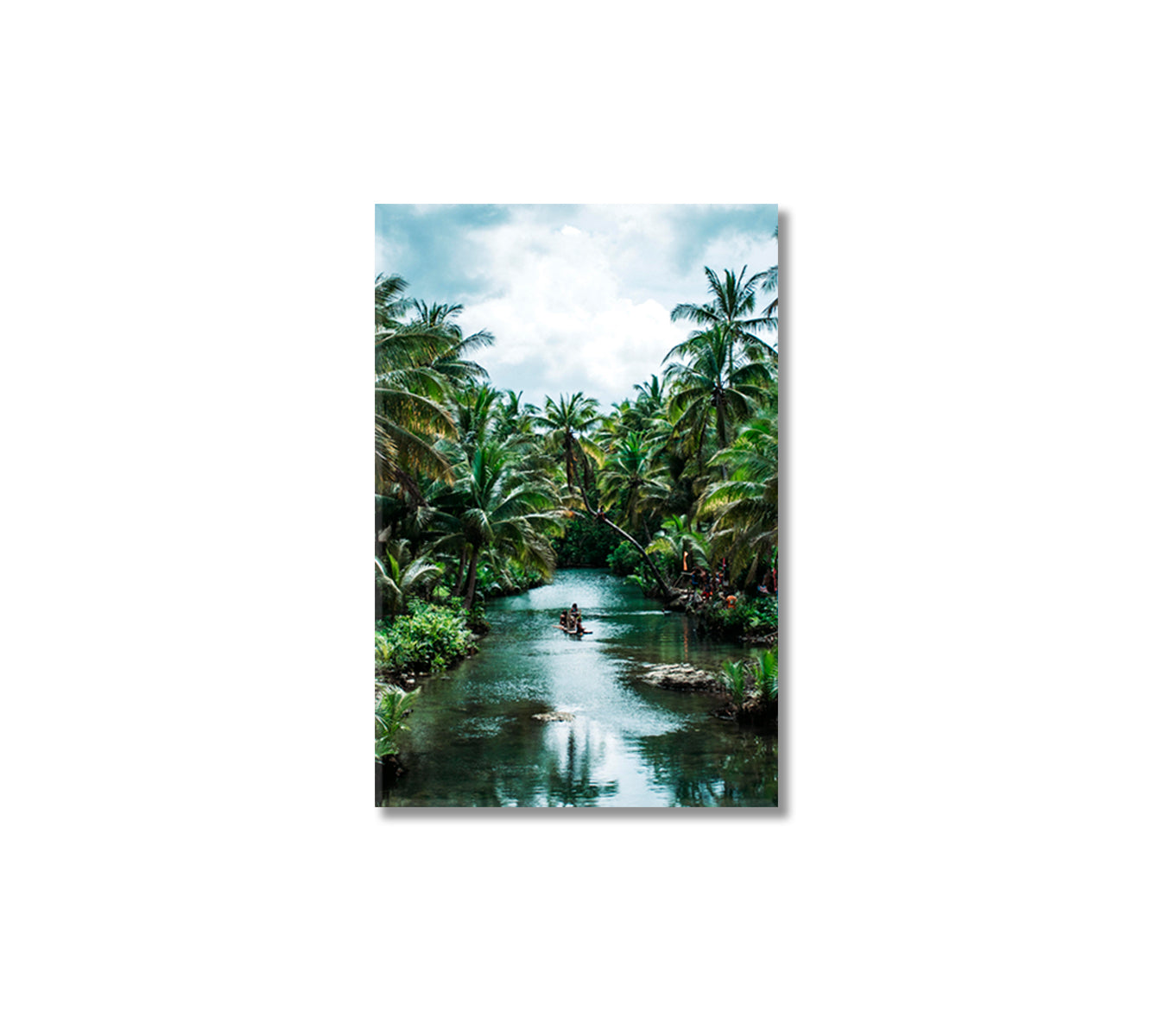 Palm Tree Jungle River Canvas Print-Canvas Print-CetArt-1 panel-16x24 inches-CetArt