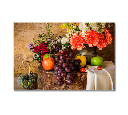 Fruits Still Life Wall Art Canvas-Canvas Print-CetArt-1 Panel-24x16 inches-CetArt