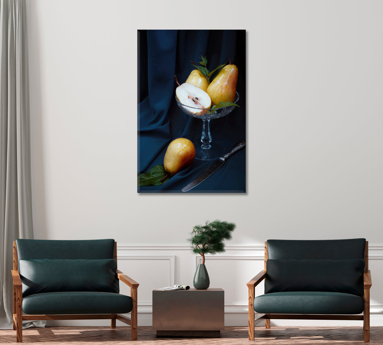 Pears Still Life Canvas Wall Decor-Canvas Print-CetArt-1 panel-16x24 inches-CetArt