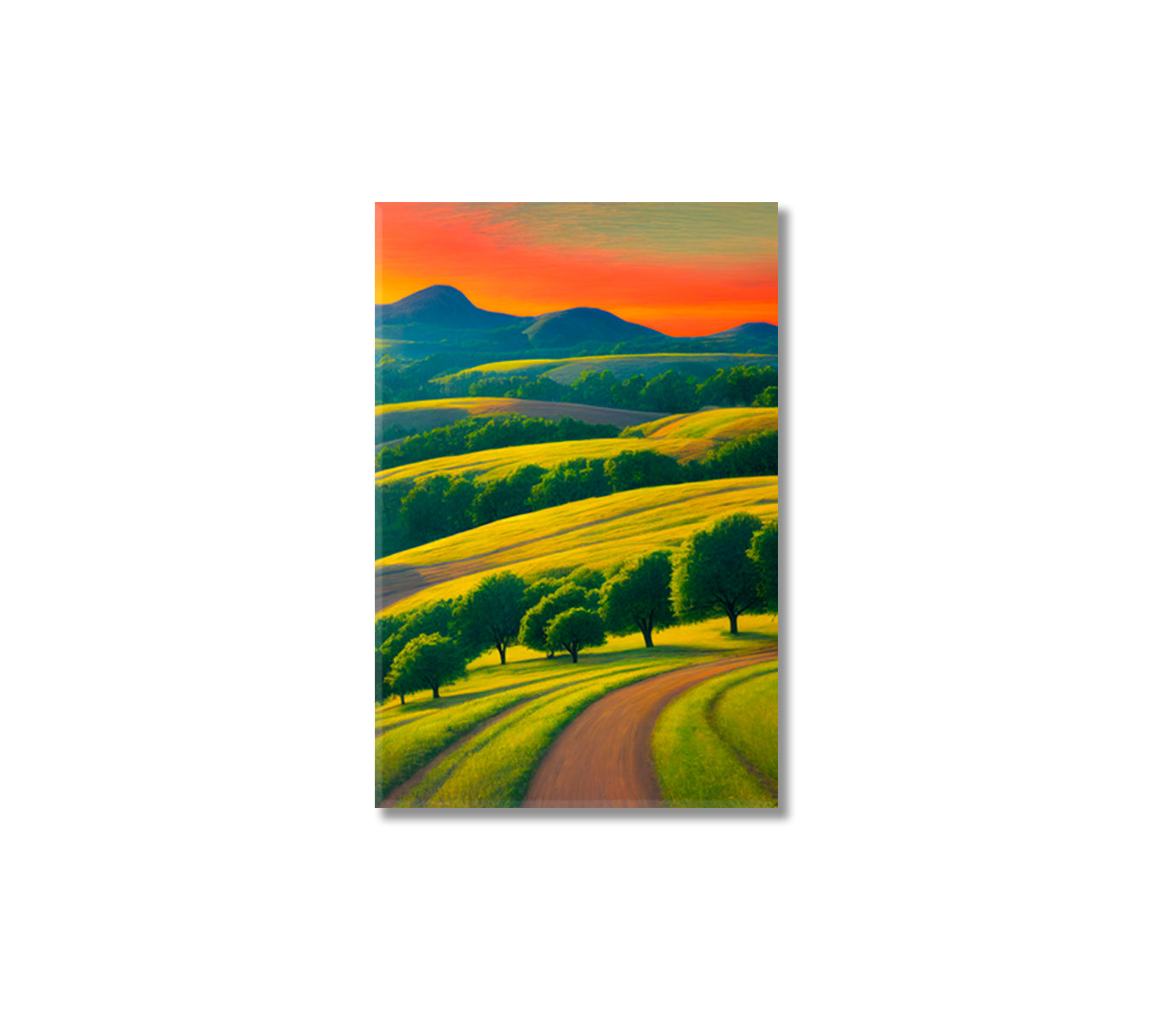 Green Fields Art Print Wall Decor-Canvas Print-CetArt-1 panel-16x24 inches-CetArt