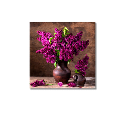 Lilac Flowers Still life Wall Art-Canvas Print-CetArt-1 panel-12x12 inches-CetArt