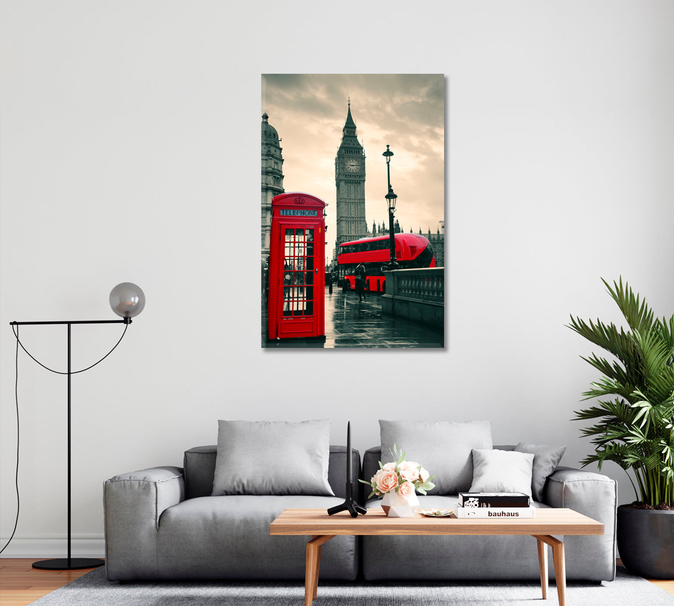 London Red Telephone Box Art Print-Canvas Print-CetArt-1 panel-16x24 inches-CetArt