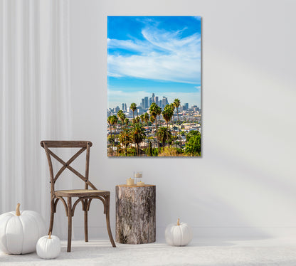 Los Angeles Skyline Print Wall Art-Canvas Print-CetArt-1 panel-16x24 inches-CetArt