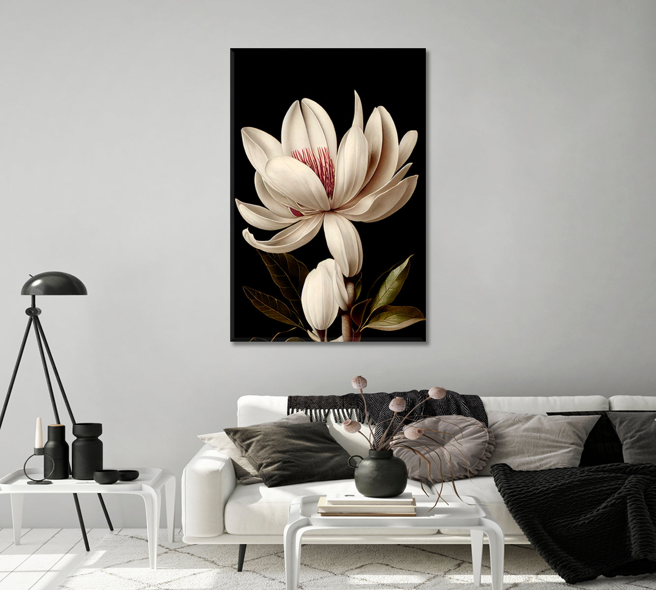 Magnolia Flower Interior Wall Decor-Canvas Print-CetArt-1 panel-16x24 inches-CetArt