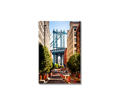 Manhattan Bridge Brooklyn Canvas Wall Decor-Canvas Print-CetArt-1 panel-16x24 inches-CetArt