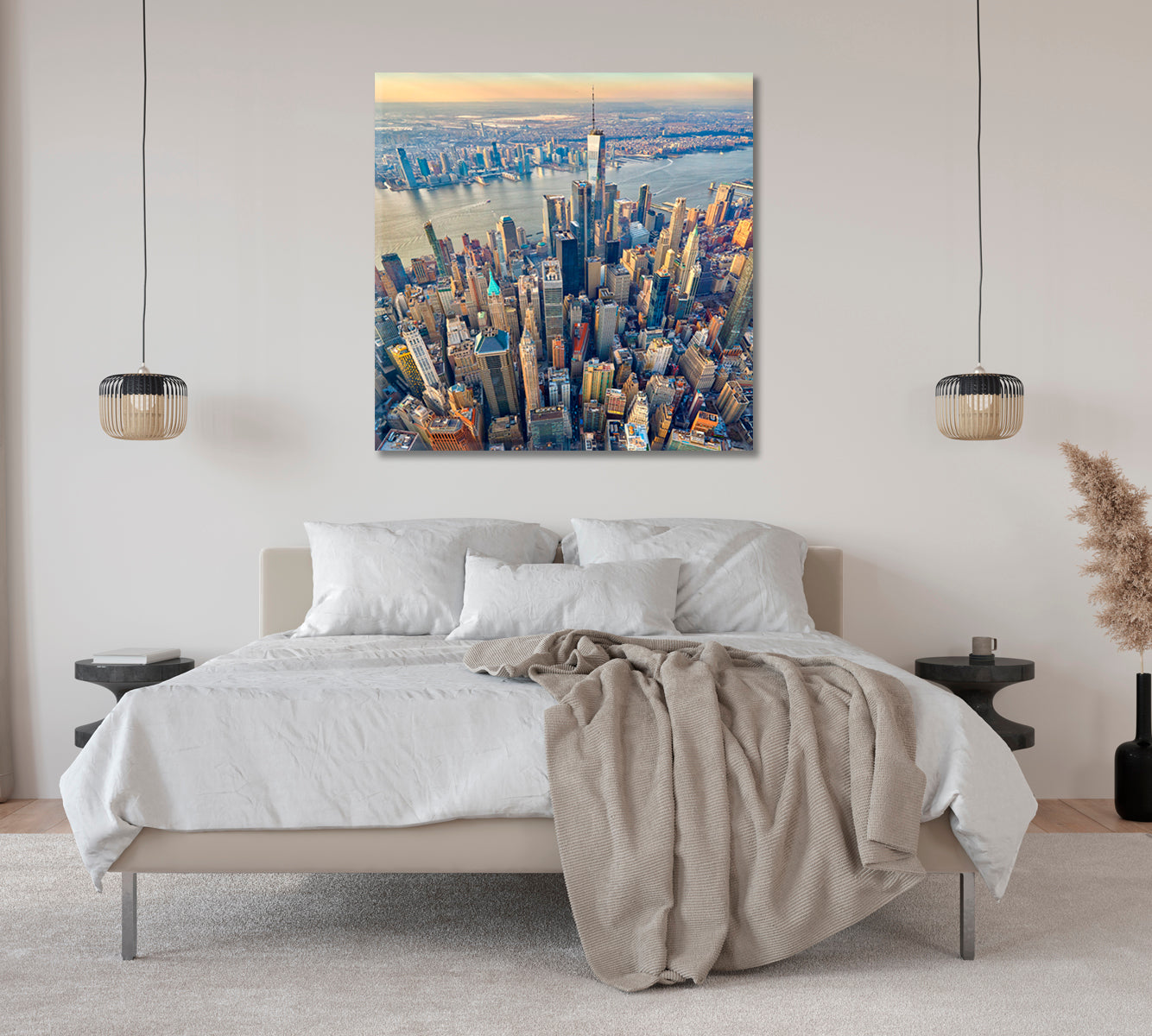 Downtown Manhattan Office Canvas Print-Canvas Print-CetArt-1 panel-12x12 inches-CetArt