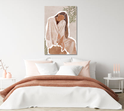 Minimalist Boho Woman Portrait Canvas Print-Canvas Print-CetArt-1 panel-16x24 inches-CetArt