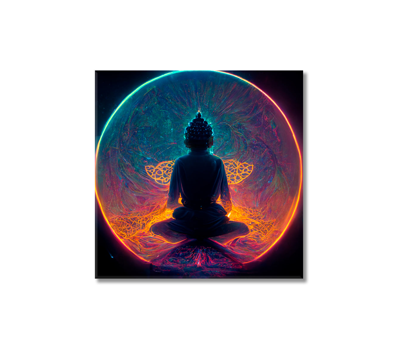 Buddha Silhouettes Wall Art Home Decor-Canvas Print-CetArt-1 panel-12x12 inches-CetArt