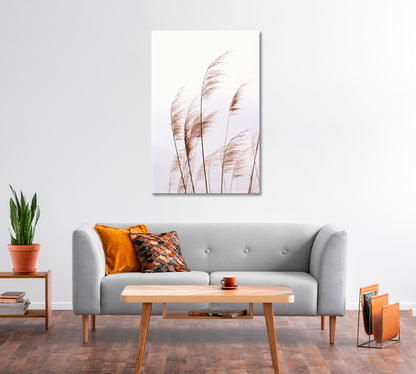 Tender Pampas Grass Pastel Wall Art-Canvas Print-CetArt-1 panel-16x24 inches-CetArt