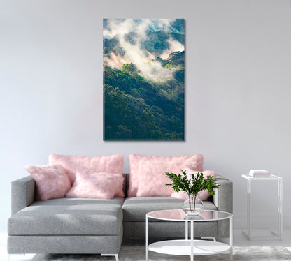 Foggy Forest Wall Art Interior Decor-Canvas Print-CetArt-1 panel-16x24 inches-CetArt