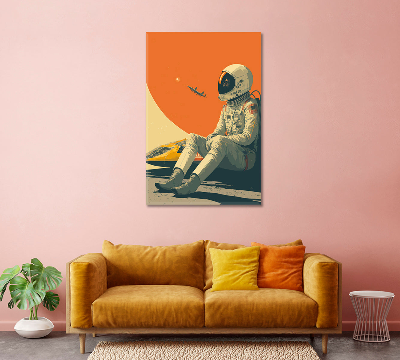 Astronaut Outer Space Wall Art-Canvas Print-CetArt-1 panel-16x24 inches-CetArt