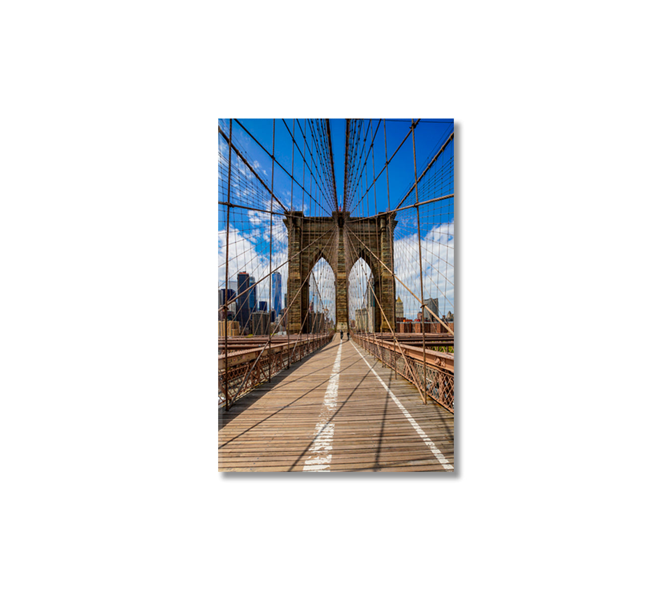 Brooklyn Bridge Trendy Giclee Print-Canvas Print-CetArt-1 panel-16x24 inches-CetArt