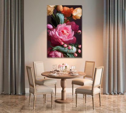 Roses Still Life Canvas Wall Decor-Canvas Print-CetArt-1 panel-16x24 inches-CetArt