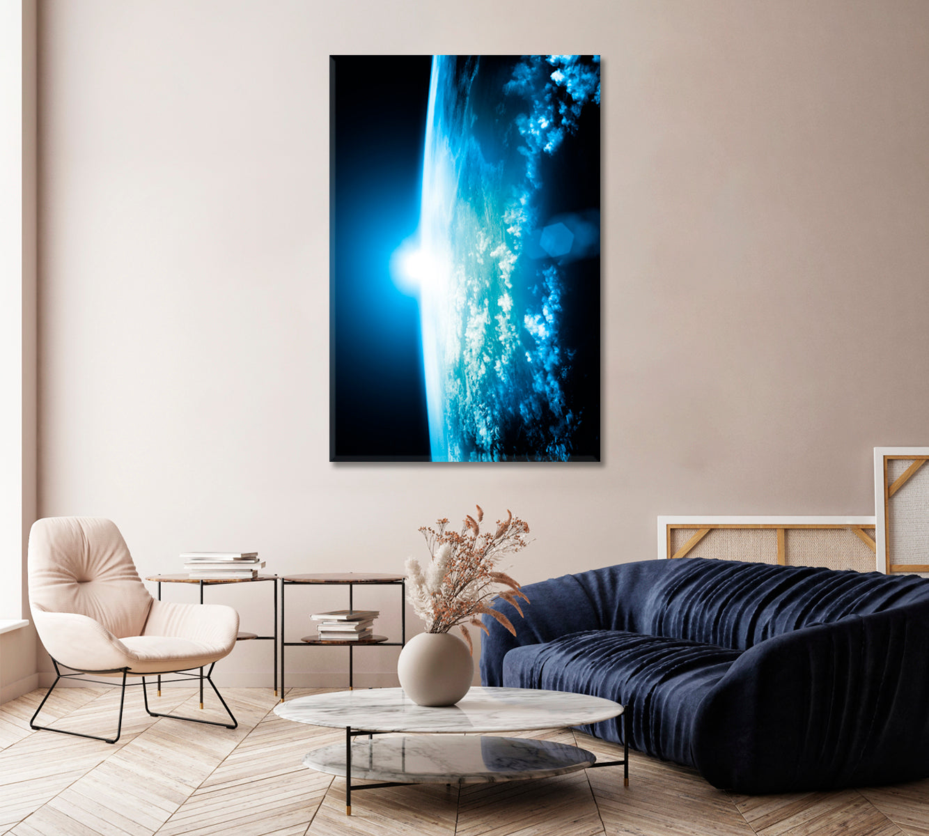 Planet Earth Modern Wall Decor-Canvas Print-CetArt-1 panel-16x24 inches-CetArt