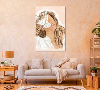 Abstract Boho Woman Portrait Canvas Print-Canvas Print-CetArt-1 panel-16x24 inches-CetArt