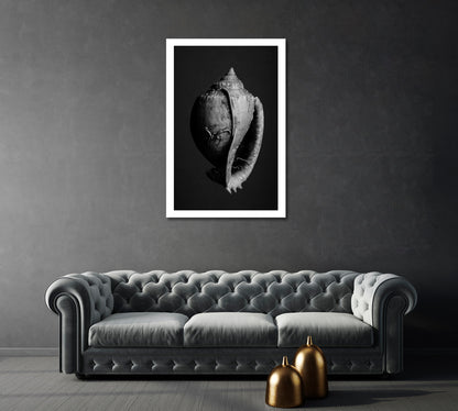 Standing Seashell Modernism Art Canvas-Canvas Print-CetArt-1 panel-16x24 inches-CetArt