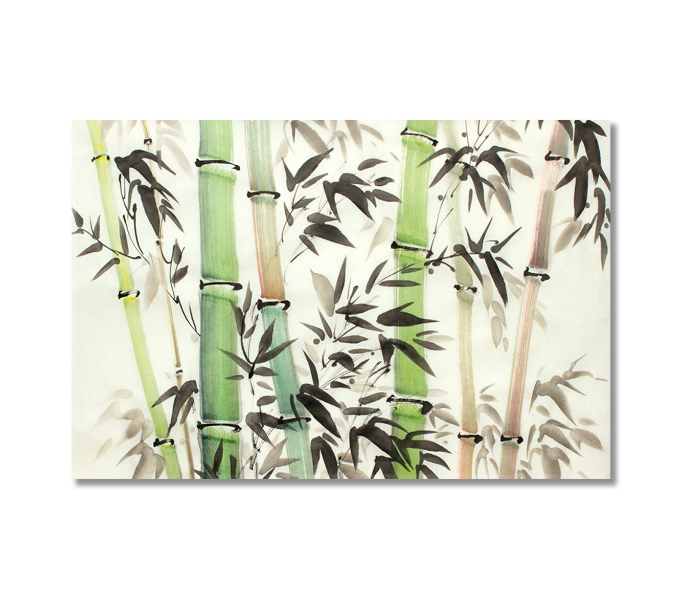 Bamboo Modern Abstract Canvas Artwork-Canvas Print-CetArt-1 Panel-24x16 inches-CetArt