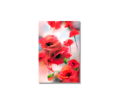 Red Poppies Abstract Canvas Print-Canvas Print-CetArt-1 panel-16x24 inches-CetArt