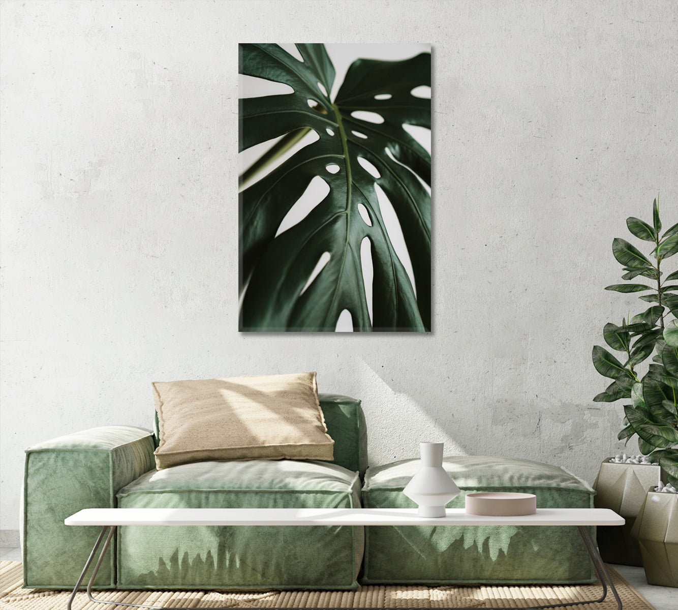 Monstera Leaves Canvas Home Art Decor-Canvas Print-CetArt-1 panel-16x24 inches-CetArt