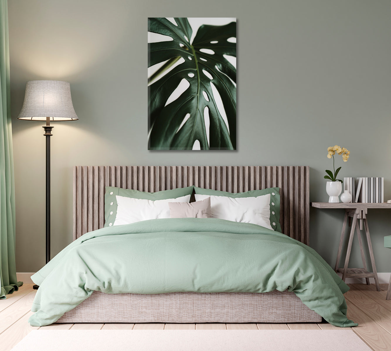 Monstera Leaves Canvas Home Art Decor-Canvas Print-CetArt-1 panel-16x24 inches-CetArt