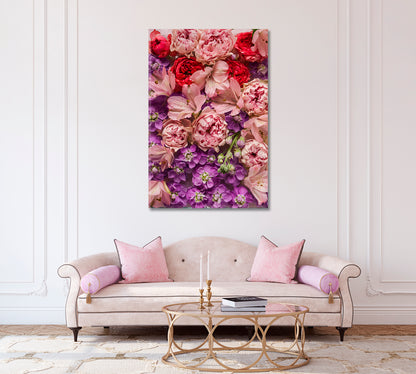 Purple Wildflowers Modern Wall Decor-Canvas Print-CetArt-1 panel-16x24 inches-CetArt