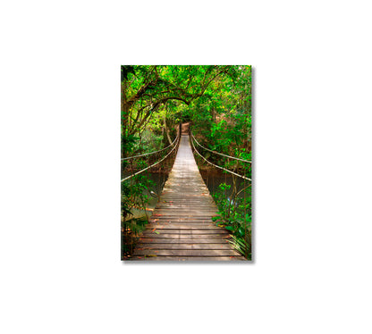 Bridge in Jungle Giclee Art Decor-Canvas Print-CetArt-1 panel-16x24 inches-CetArt