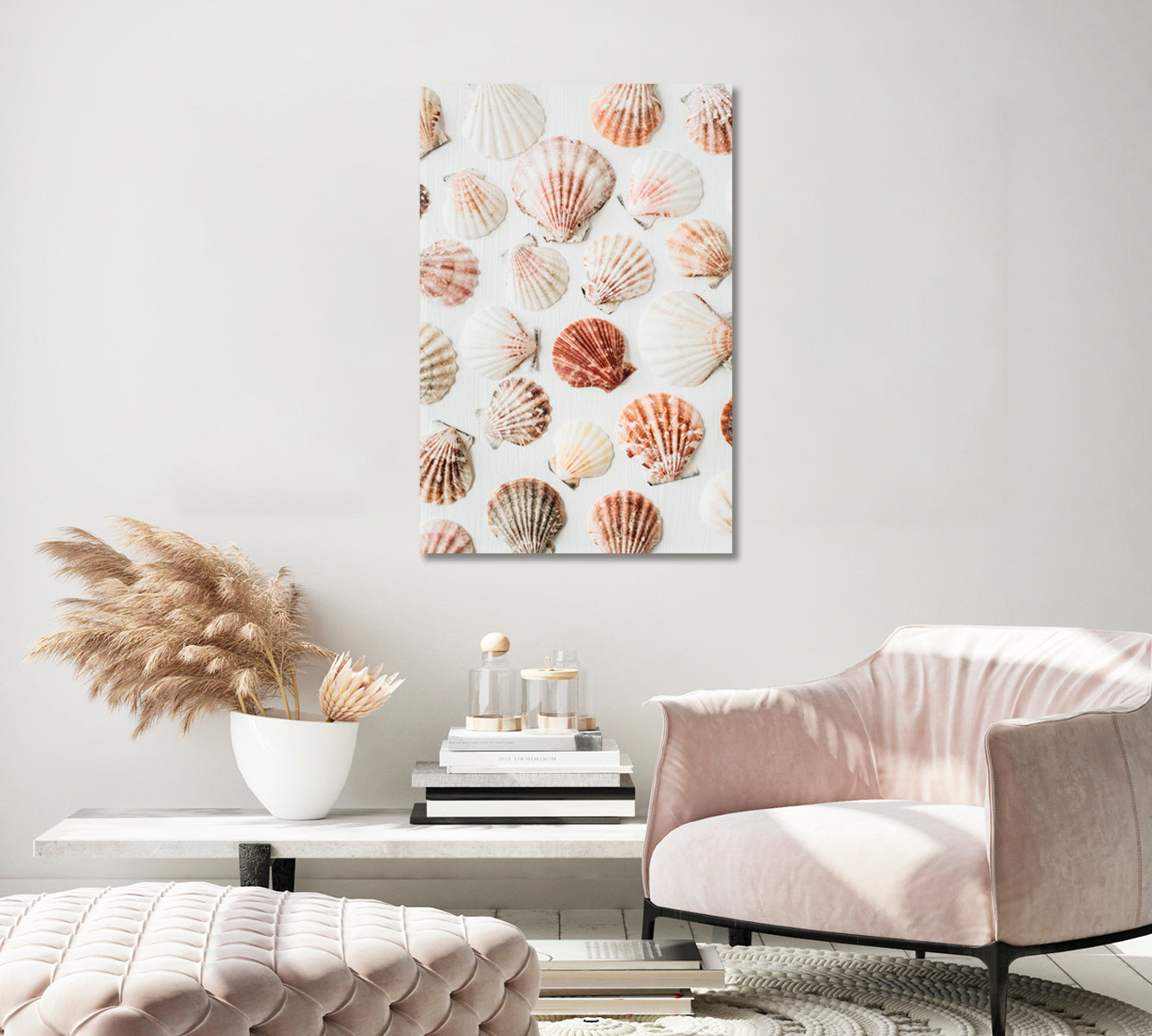 Seashells Wall Decor Canvas-Canvas Print-CetArt-1 panel-16x24 inches-CetArt