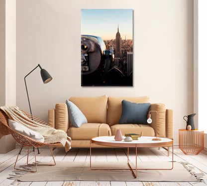 Sunset Over New York Wall Art-Canvas Print-CetArt-1 panel-16x24 inches-CetArt