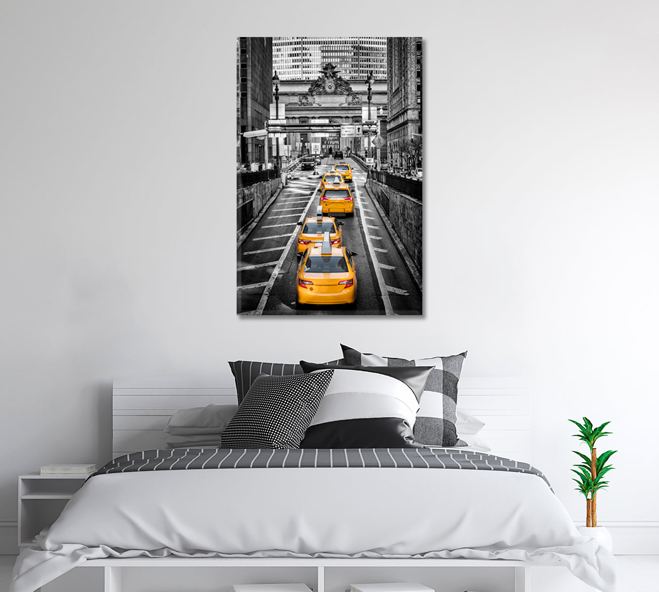 New York Yellow Сabs Canvas Print-Canvas Print-CetArt-1 panel-16x24 inches-CetArt