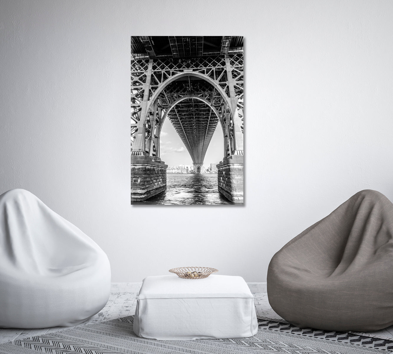 Under Manhattan Bridge Canvas Wall Art-Canvas Print-CetArt-1 panel-16x24 inches-CetArt