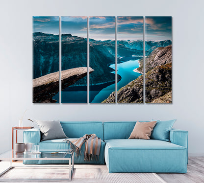 Trolls Tongue In Norway Canvas Wall Art-Canvas Print-CetArt-1 Panel-24x16 inches-CetArt