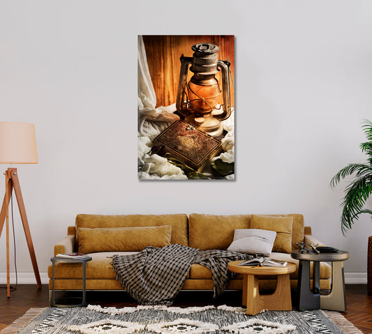 Old Lantern Still Life Canvas Print-Canvas Print-CetArt-1 panel-16x24 inches-CetArt