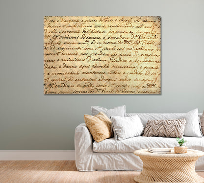 Old Manuscript Canvas Wall Art-Canvas Print-CetArt-1 Panel-24x16 inches-CetArt