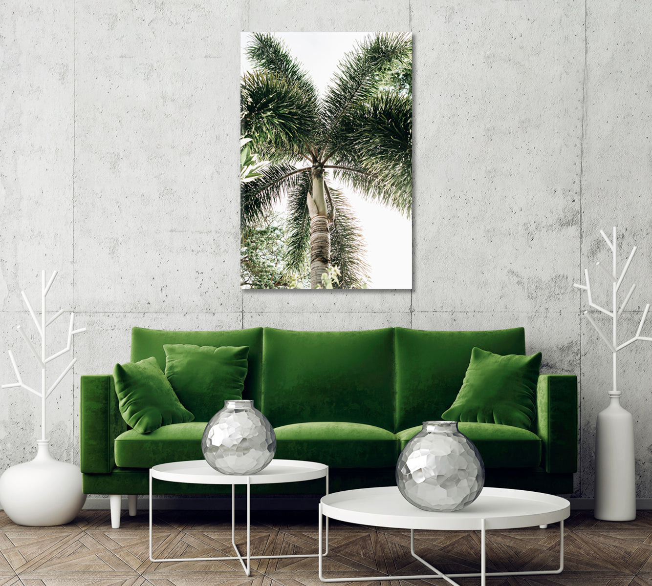 Coconut Palm Tree Art For Home-Canvas Print-CetArt-1 panel-16x24 inches-CetArt