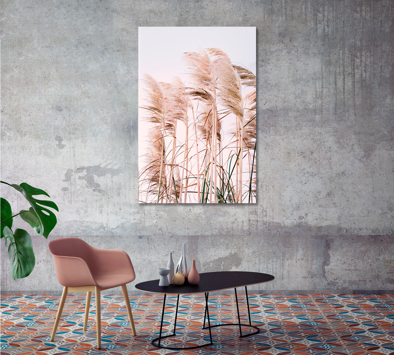 Pampa Grass Canvas Wall Decor Prints-Canvas Print-CetArt-1 panel-16x24 inches-CetArt